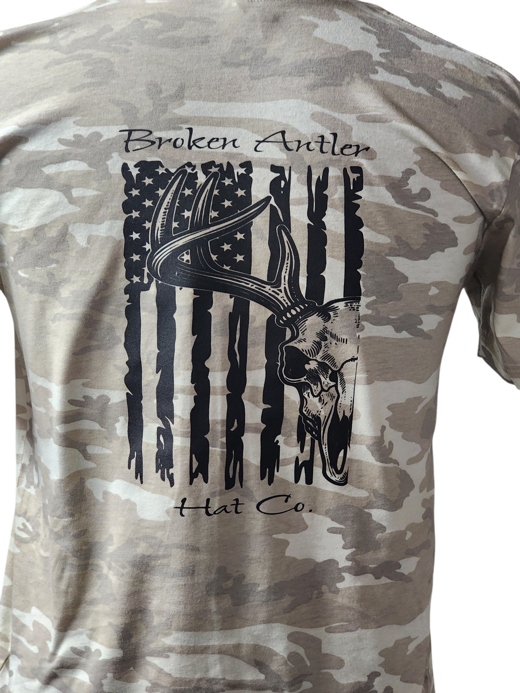 Broken Antler Hat Co.- Broken Antler Flag/Deer Skull Shirt