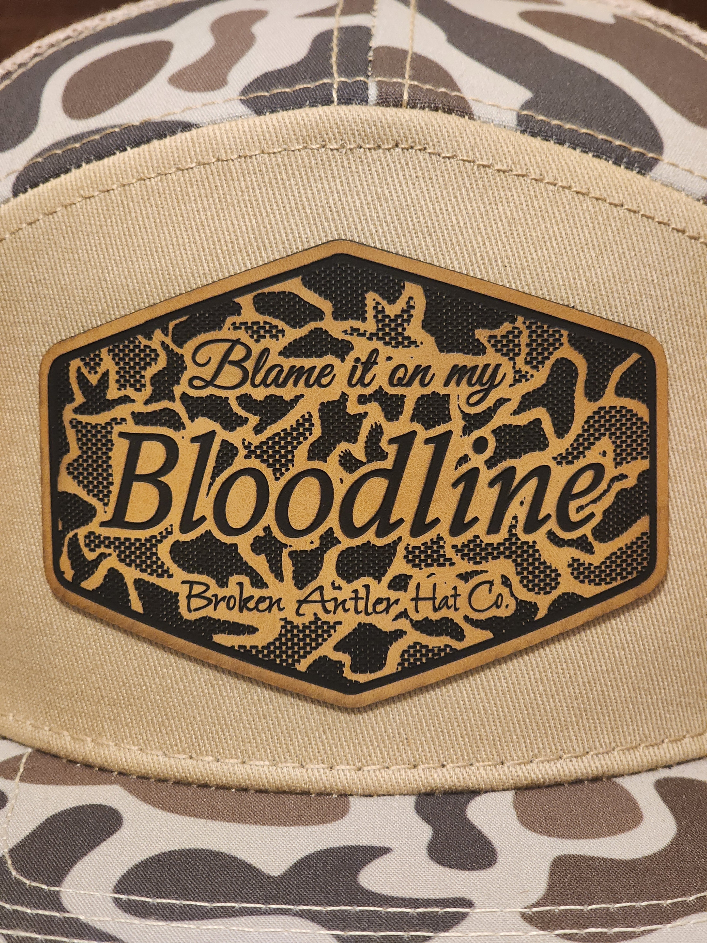 Broken Antler Hat Co- Blame It On My Bloodline Duck Camo Patch