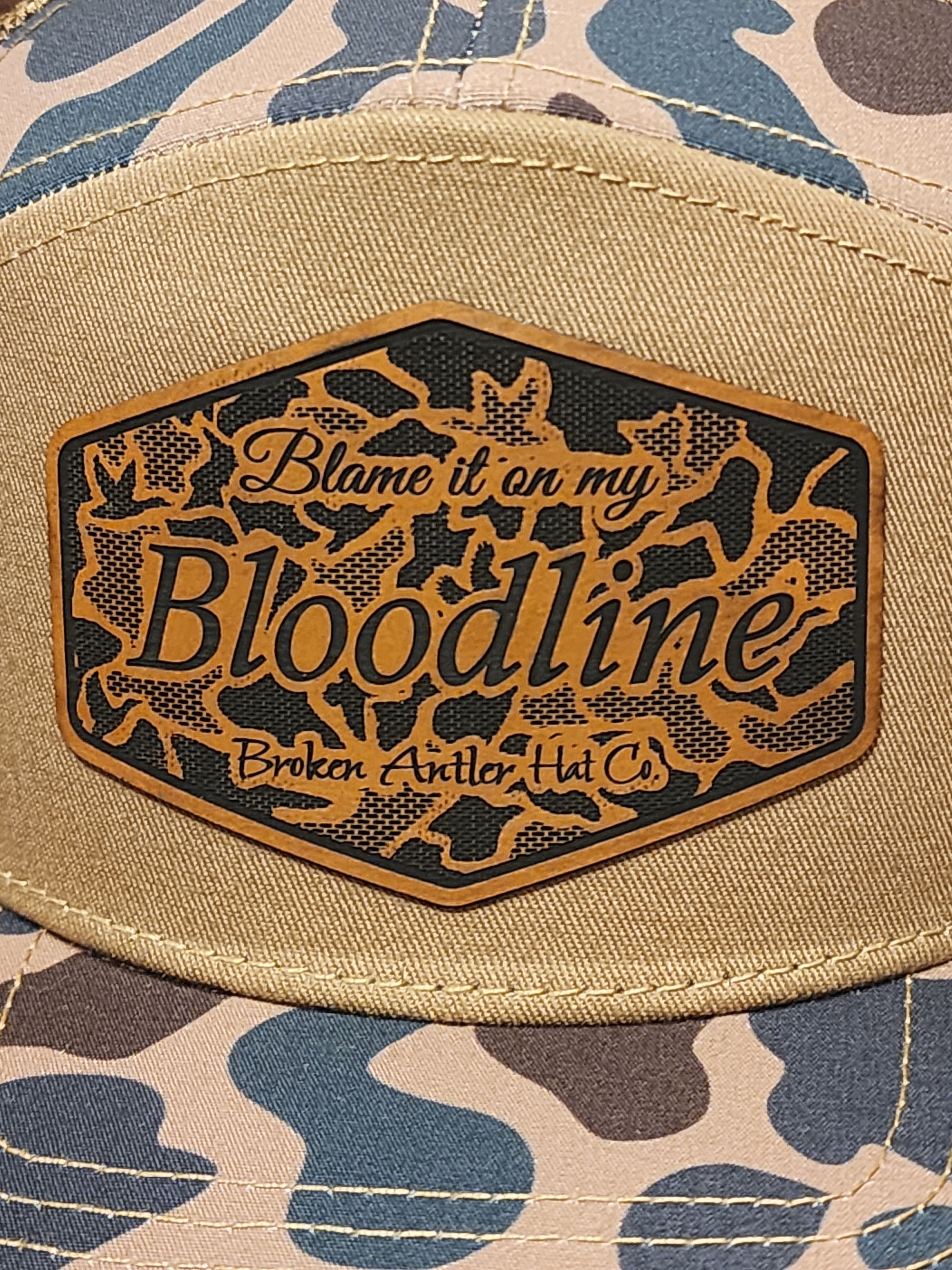 Broken Antler Hat Co- Blame It On My Bloodline Duck Camo Patch