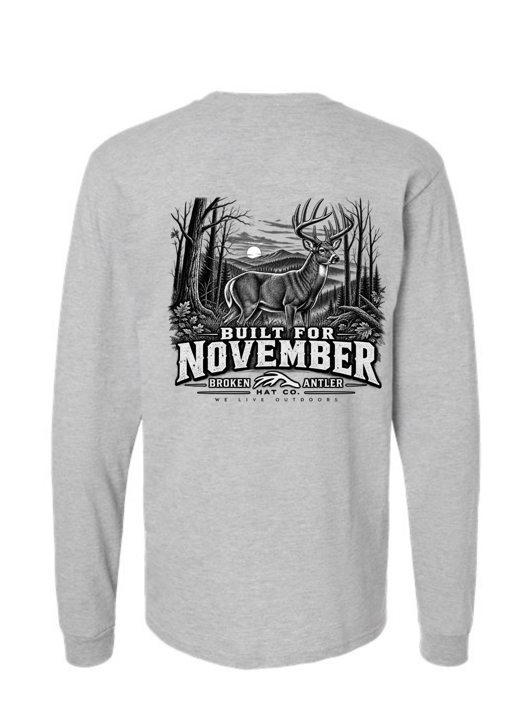 Broken Antler Hat Co - Built For November -Black & White Long Sleeve Shirt