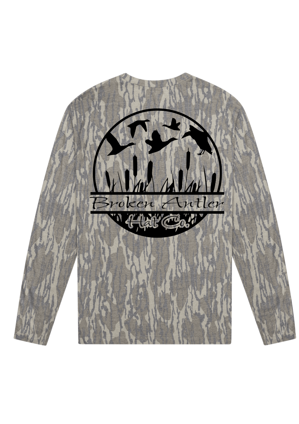 Broken Antler Hat Co.- Cattails Long Sleeve Shirt Mossy Oak Bottomland / Black