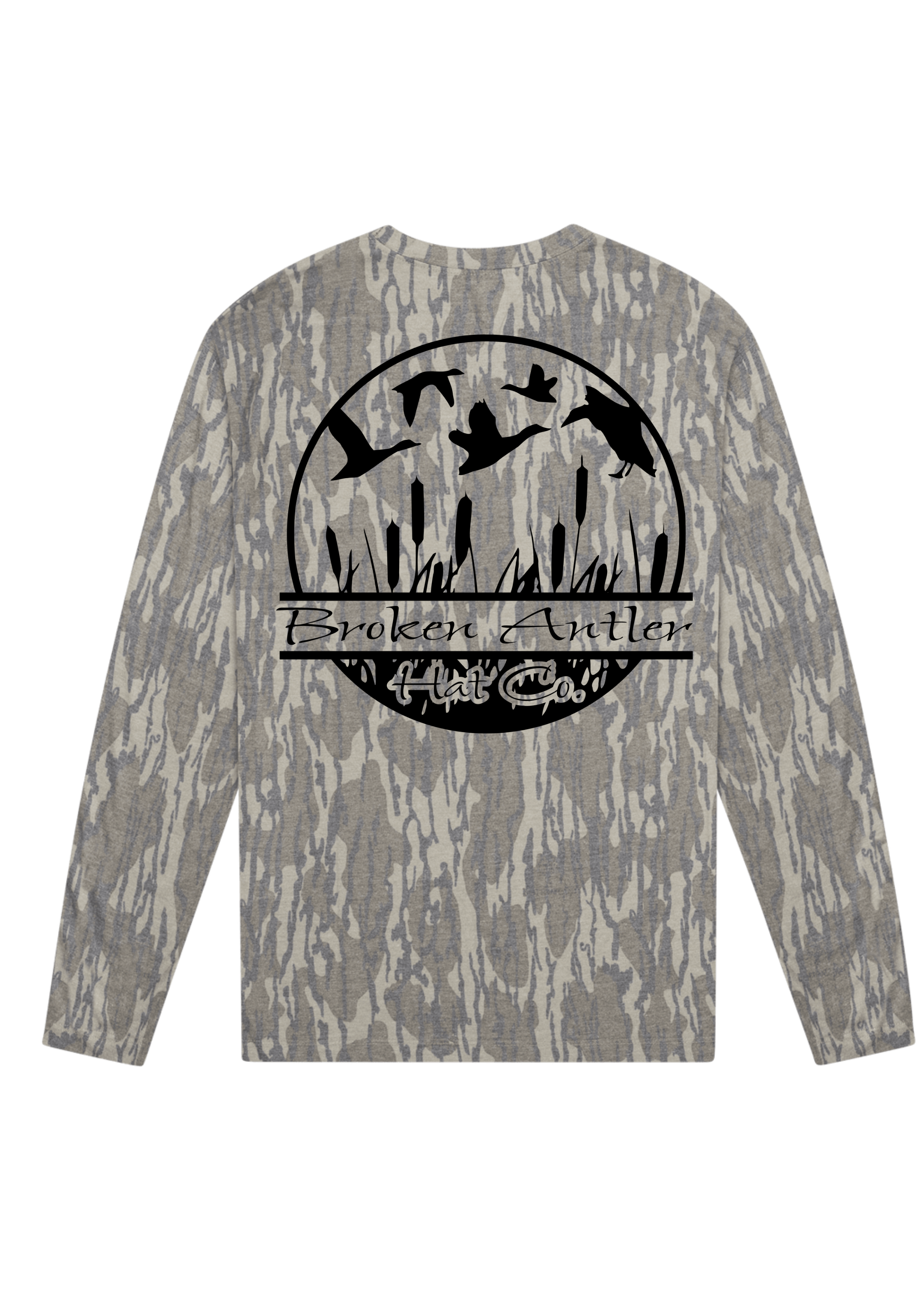 Broken Antler Hat Co.- Cattails Long Sleeve Shirt Mossy Oak Bottomland / Black