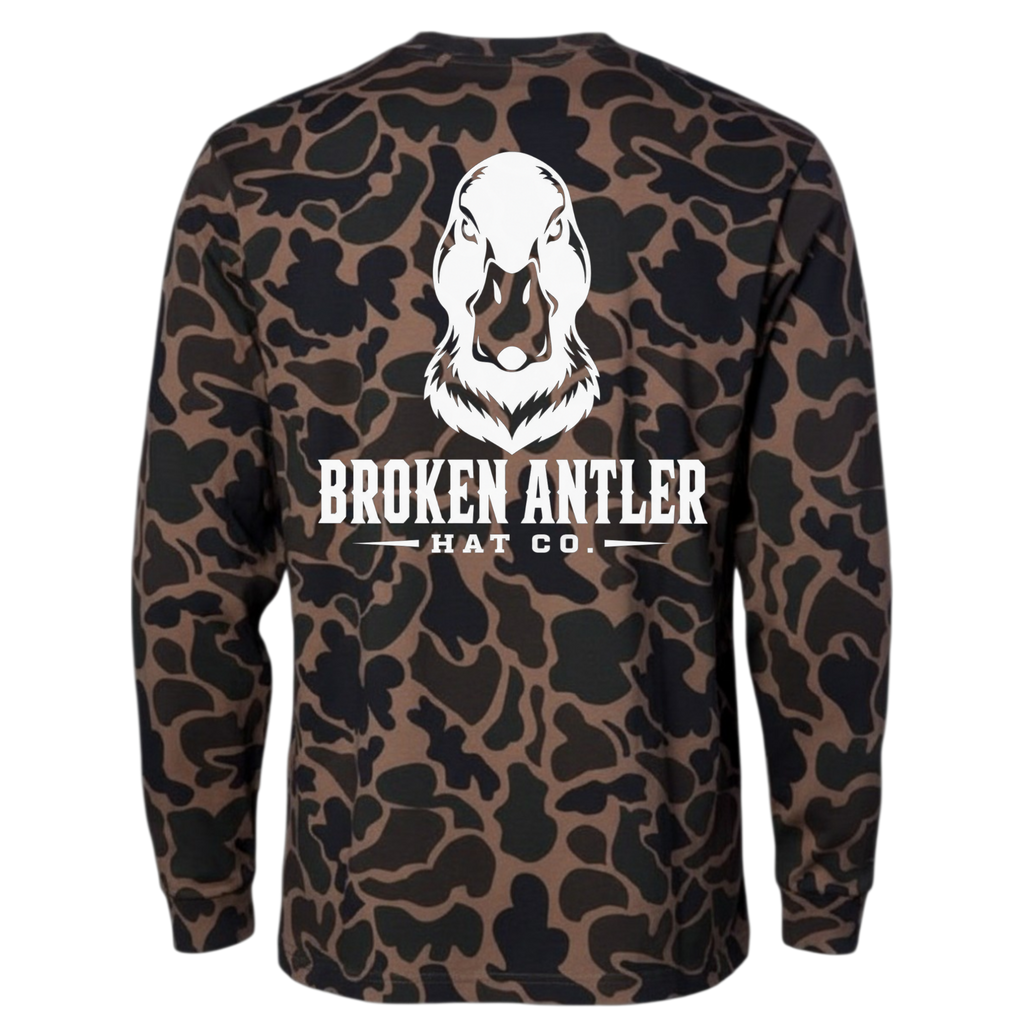 Broken Antler Hat Co.-Mad Duck Long Sleeve Shirt Old School Duck Camo