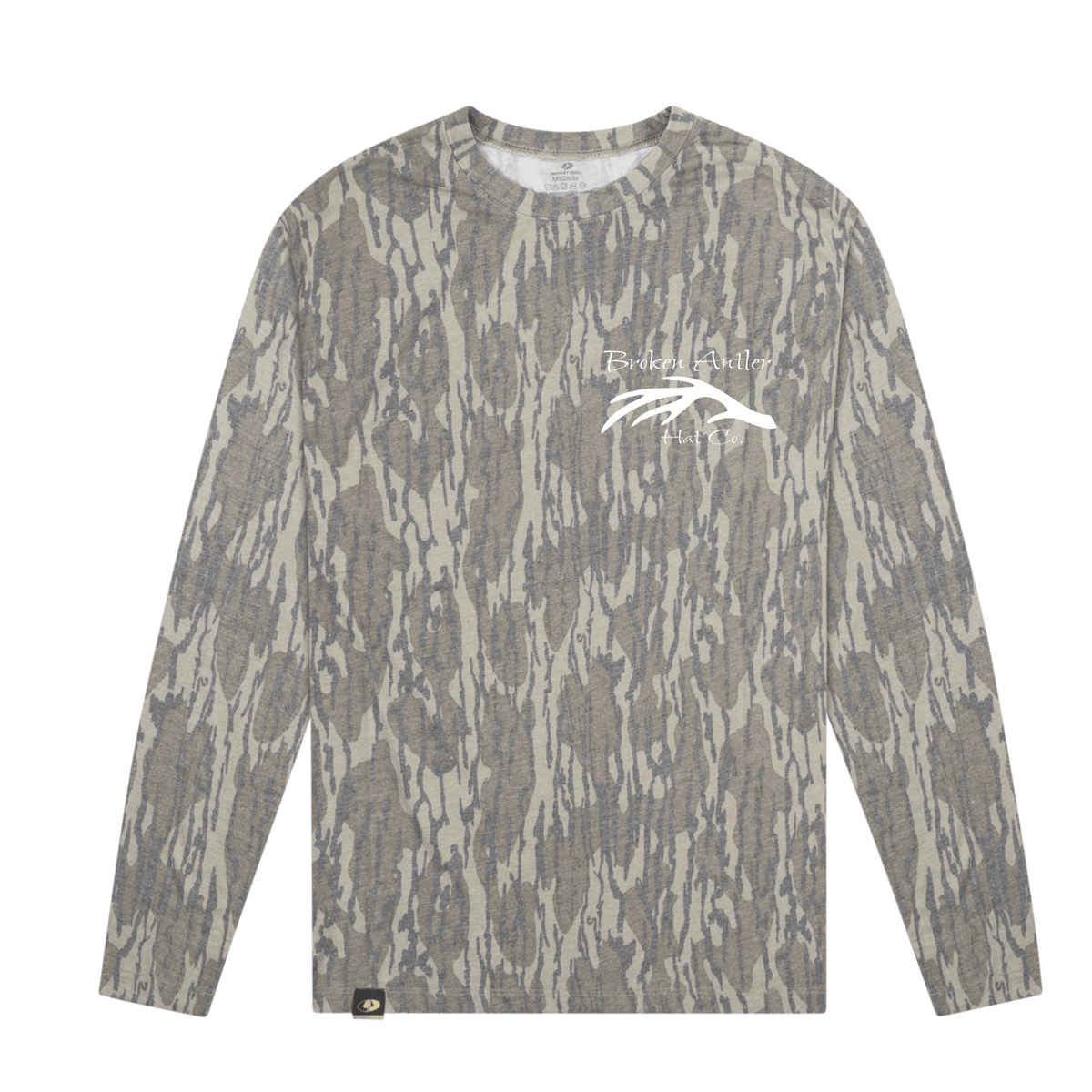 Broken Antler Hat Co.- Broken Antler Long Sleeve Shirt Mossy Oak Bottomland / White