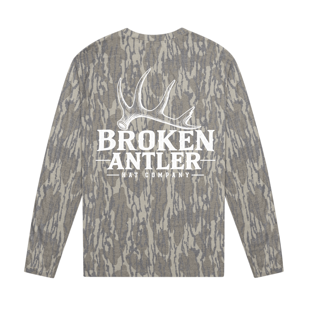 Broken Antler Hat Co.- Broken Antler Long Sleeve Shirt Mossy Oak Bottomland / White
