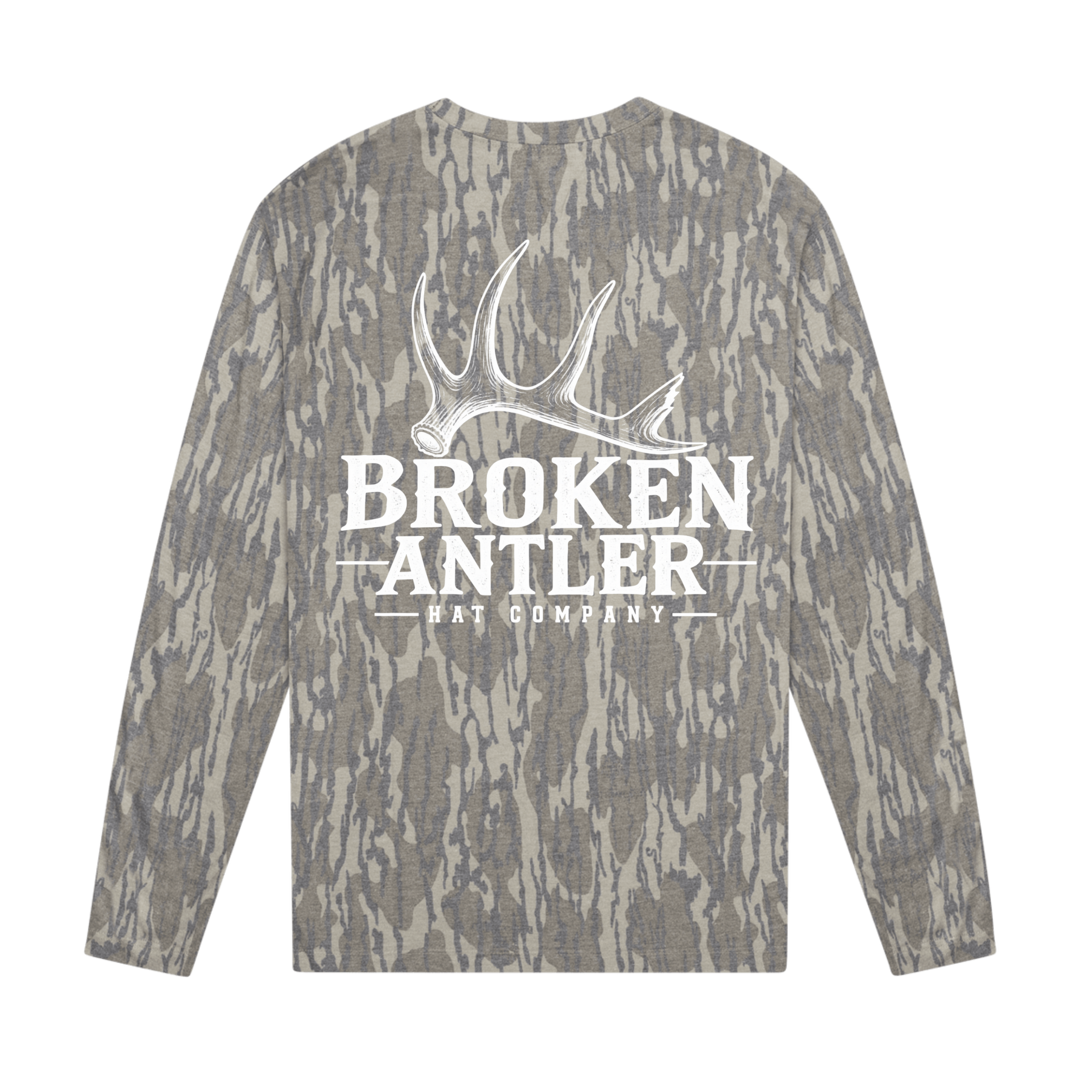 Broken Antler Hat Co.- Broken Antler Long Sleeve Shirt Mossy Oak Bottomland / White