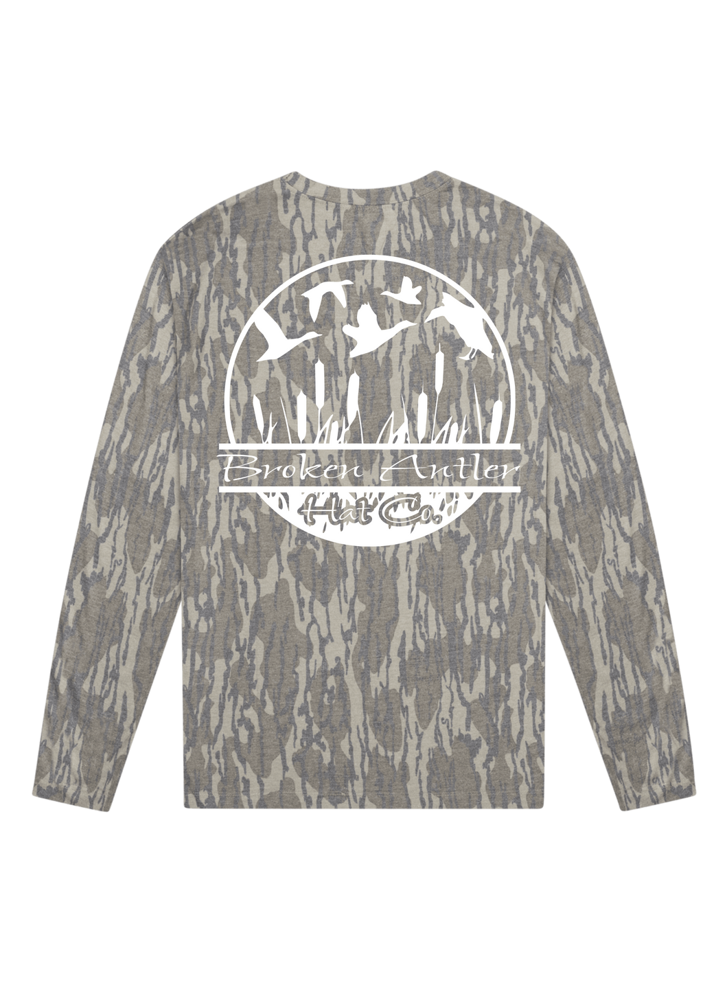 Broken Antler Hat Co.- Cattails Long Sleeve Shirt Mossy Oak Bottomland / White