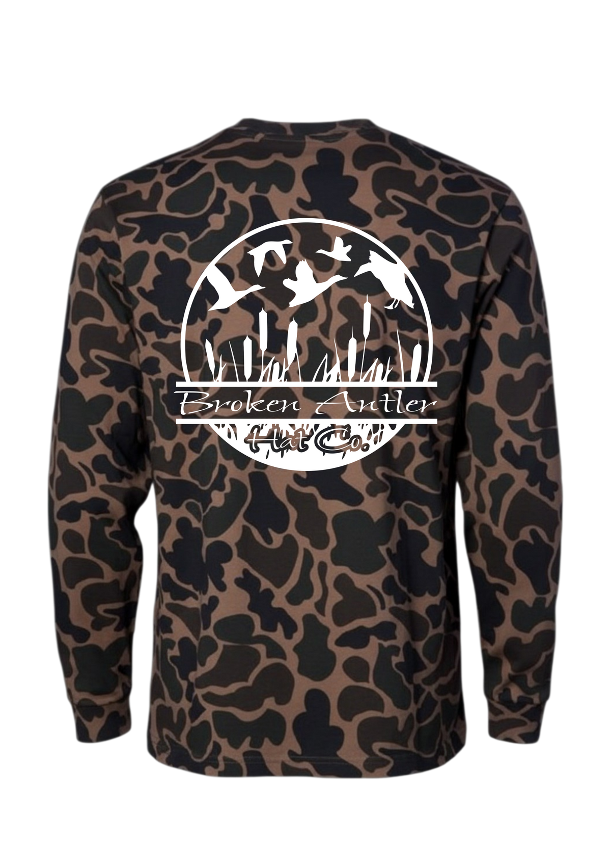 Broken Antler Hat Co.- The Cattails Long Sleeve Shirt Old School Duck Camo